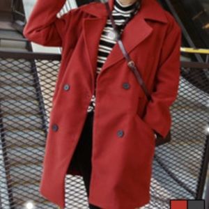 NWT Burnt Orange Medium Length Wool Coat